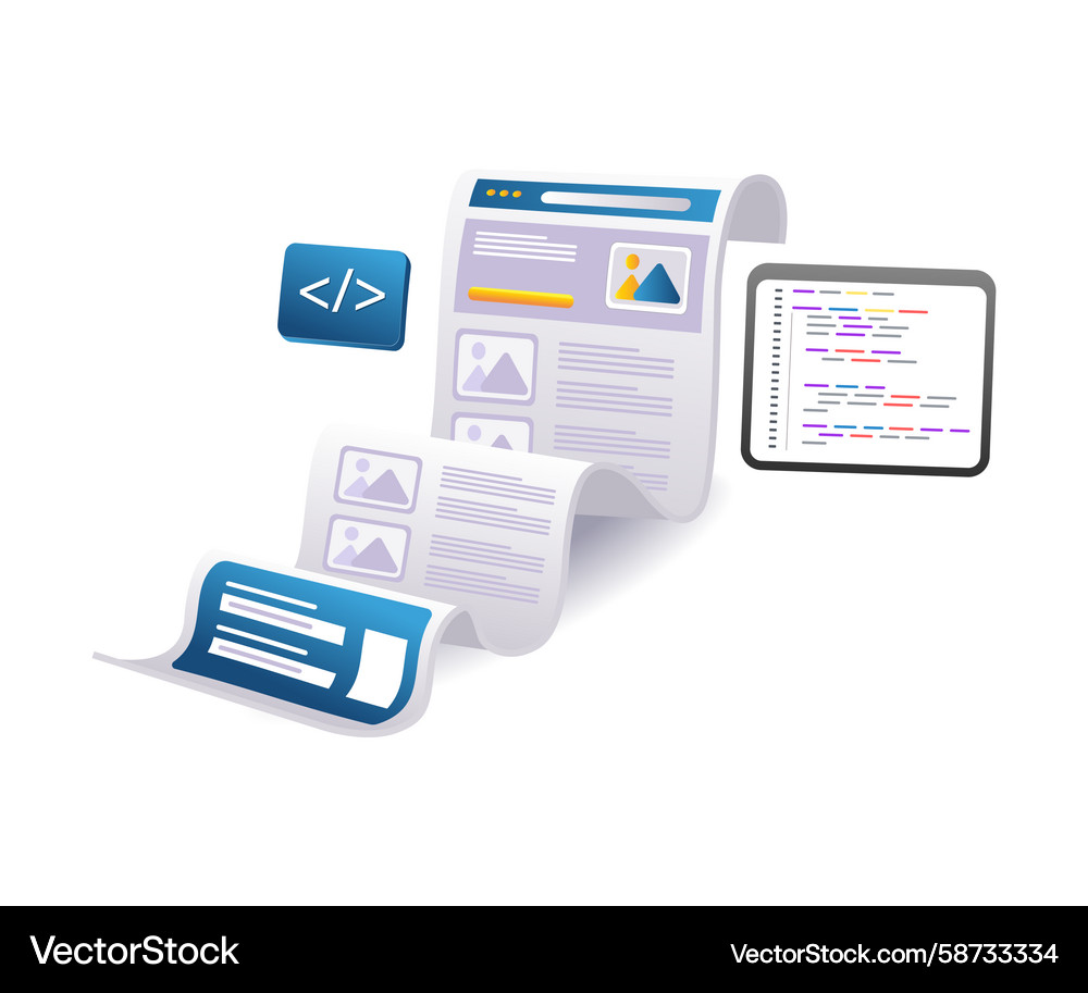 Webentwicklung und Programmierung Vektorbild