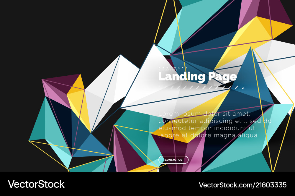 3d triangle abstract background polygonal Vector Image