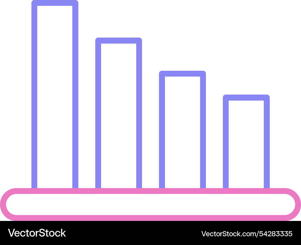 Bar chart line two colour icon Vector Image
