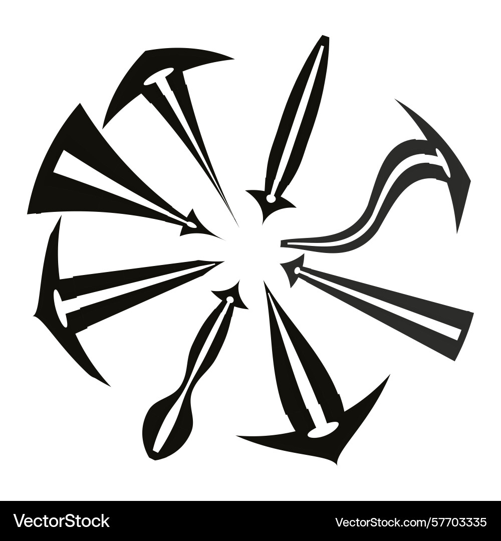 Circular arrow set radial pointer shapes dynamic Circular arrow set radial pointer shapes dynamic vector image