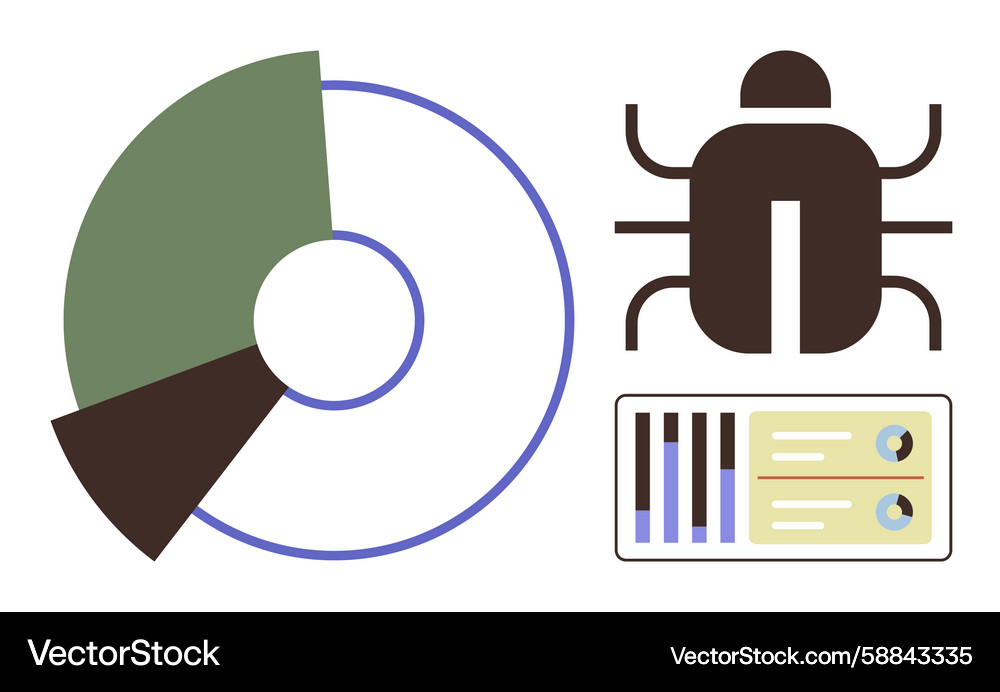 Data analytics and cybersecurity visualization Vector Image