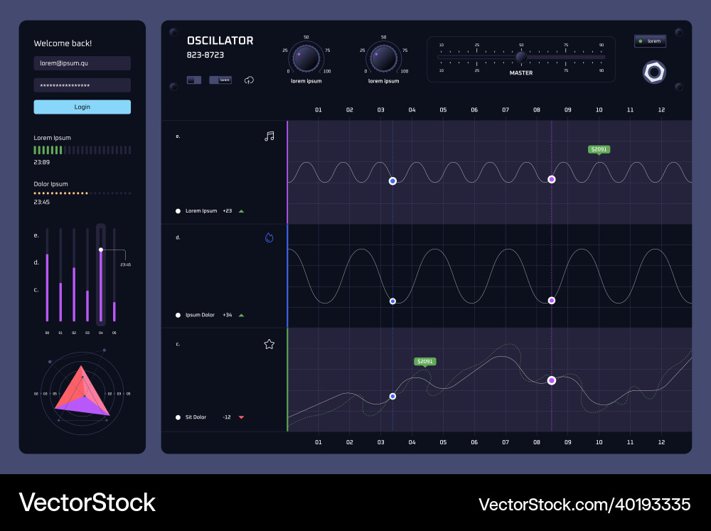 Data Visualization Dashboard Vector Image
