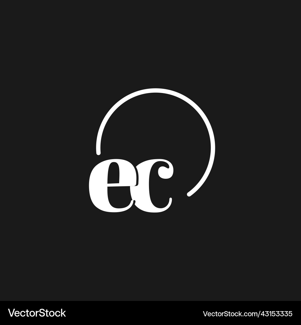 Ec logo initials monogram with circular lines Ec logo initials monogram with circular lines Vector Image
