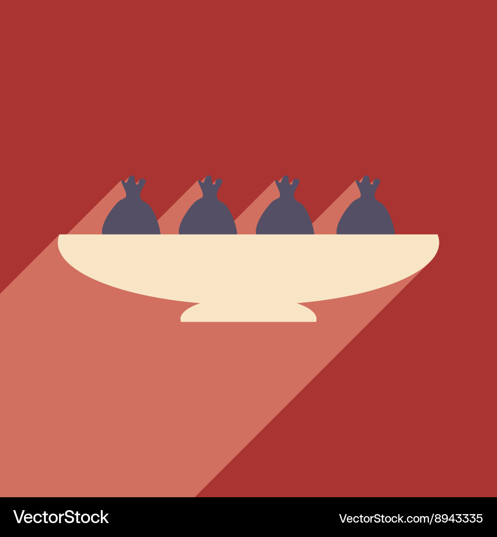 Flat with shadow icon and mobile application meat vector image
