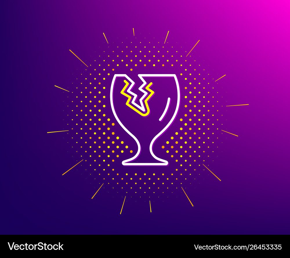 Fragile package line icon delivery service Vector Image