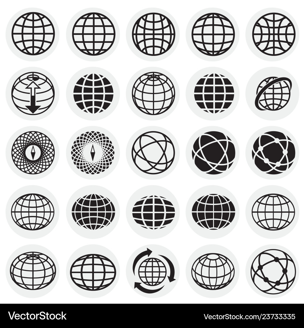 Globe icon set on circles background for graphic Globe icon set on circles background for graphic vector image