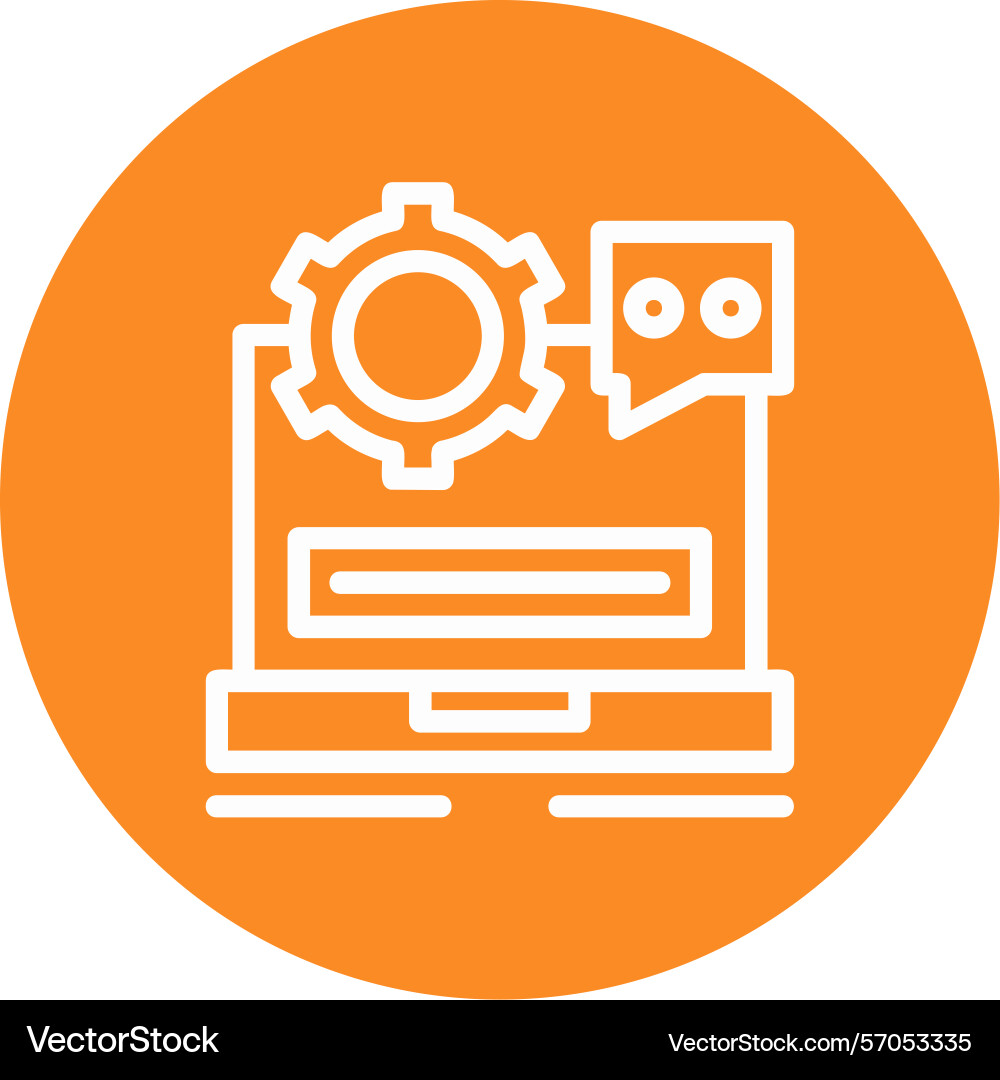 Helpdesk line circle style icon design vector image