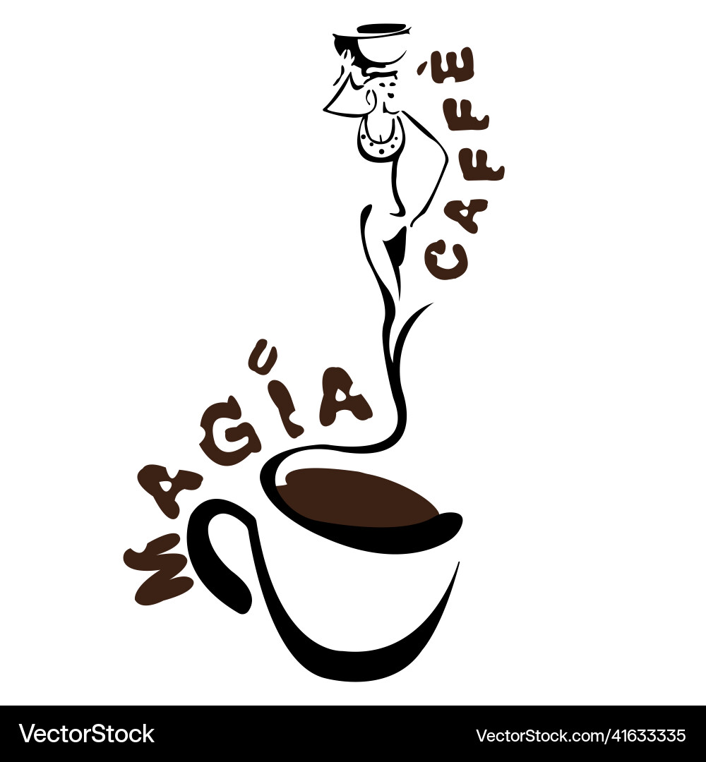 Inscription magical coffee Inscription magical coffee vector image