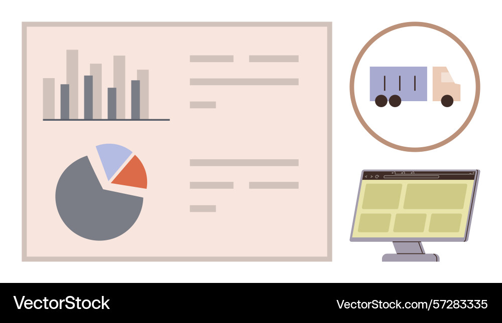 Logistics dashboard with graphical data Vector Image