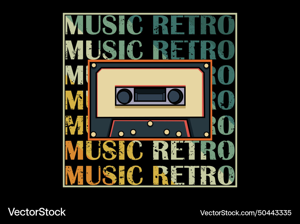 Music retro design landscape Music retro design landscape vector image