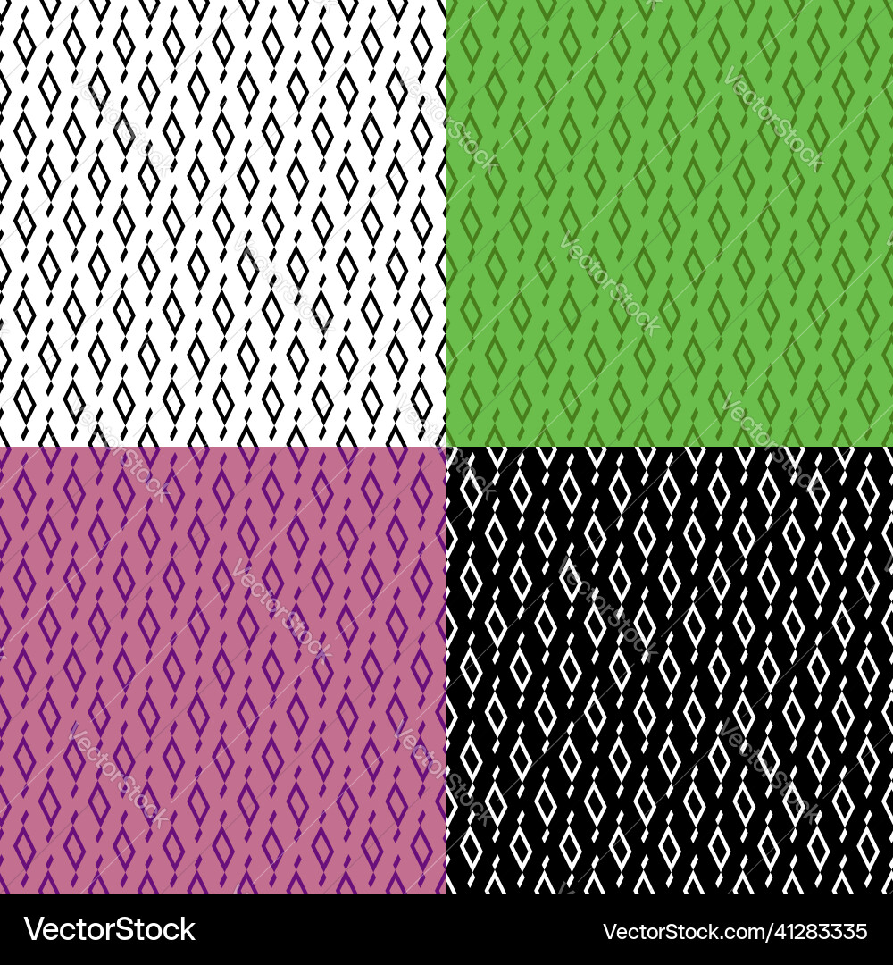 Set of geometric seamless patterns with rhombus Set of geometric seamless patterns with rhombus vector image