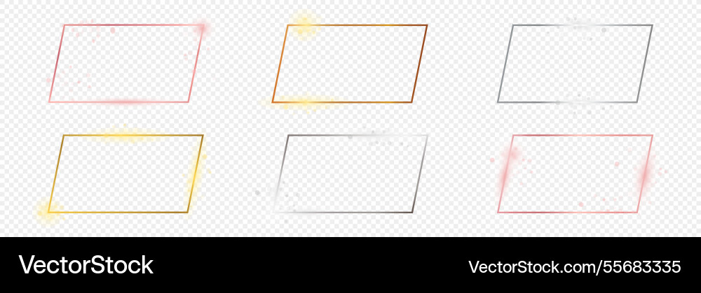Set of six rectangular shape frames Vector Image