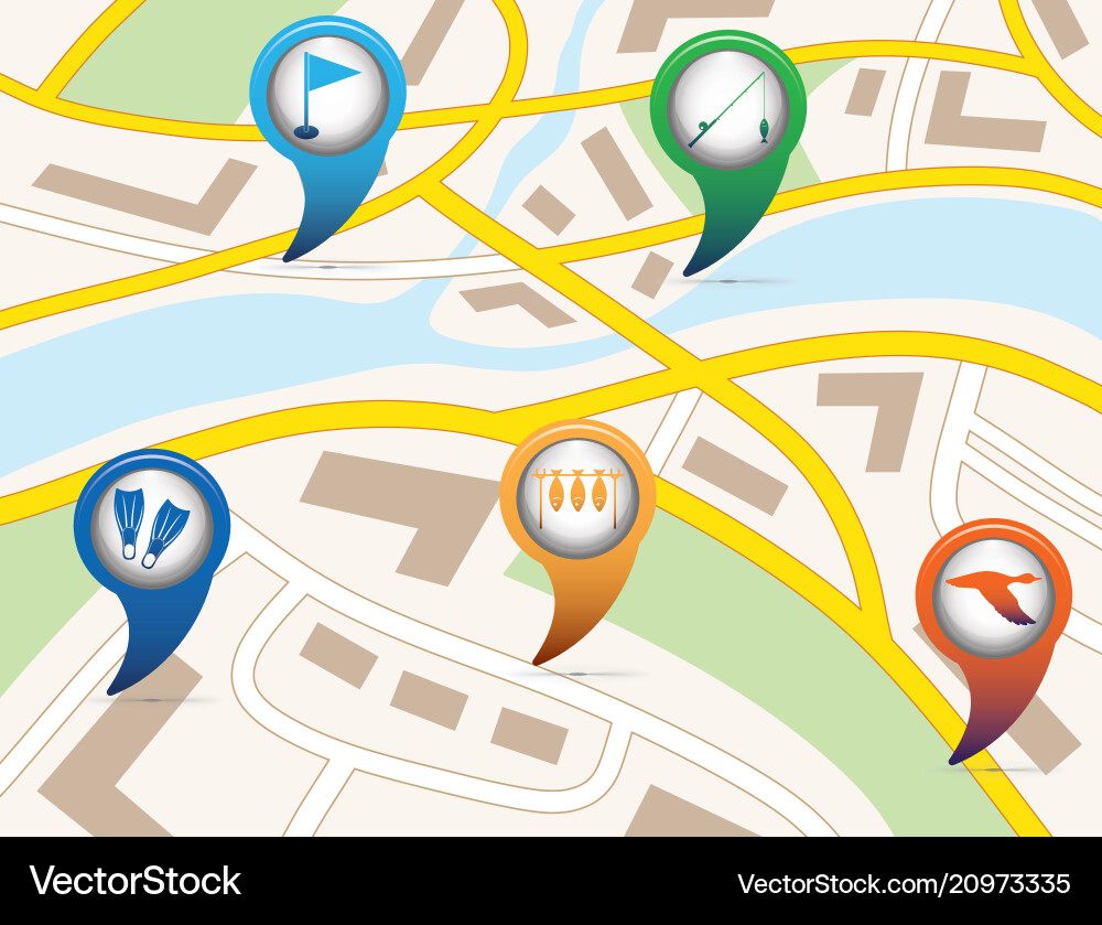 Set of tourism service map pointers Vector Image