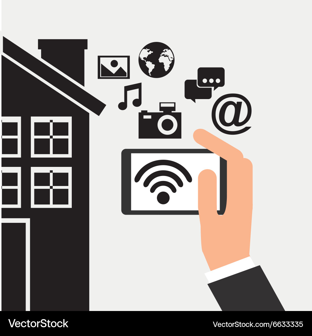 Smart house design Royalty Free Vector Image - VectorStock