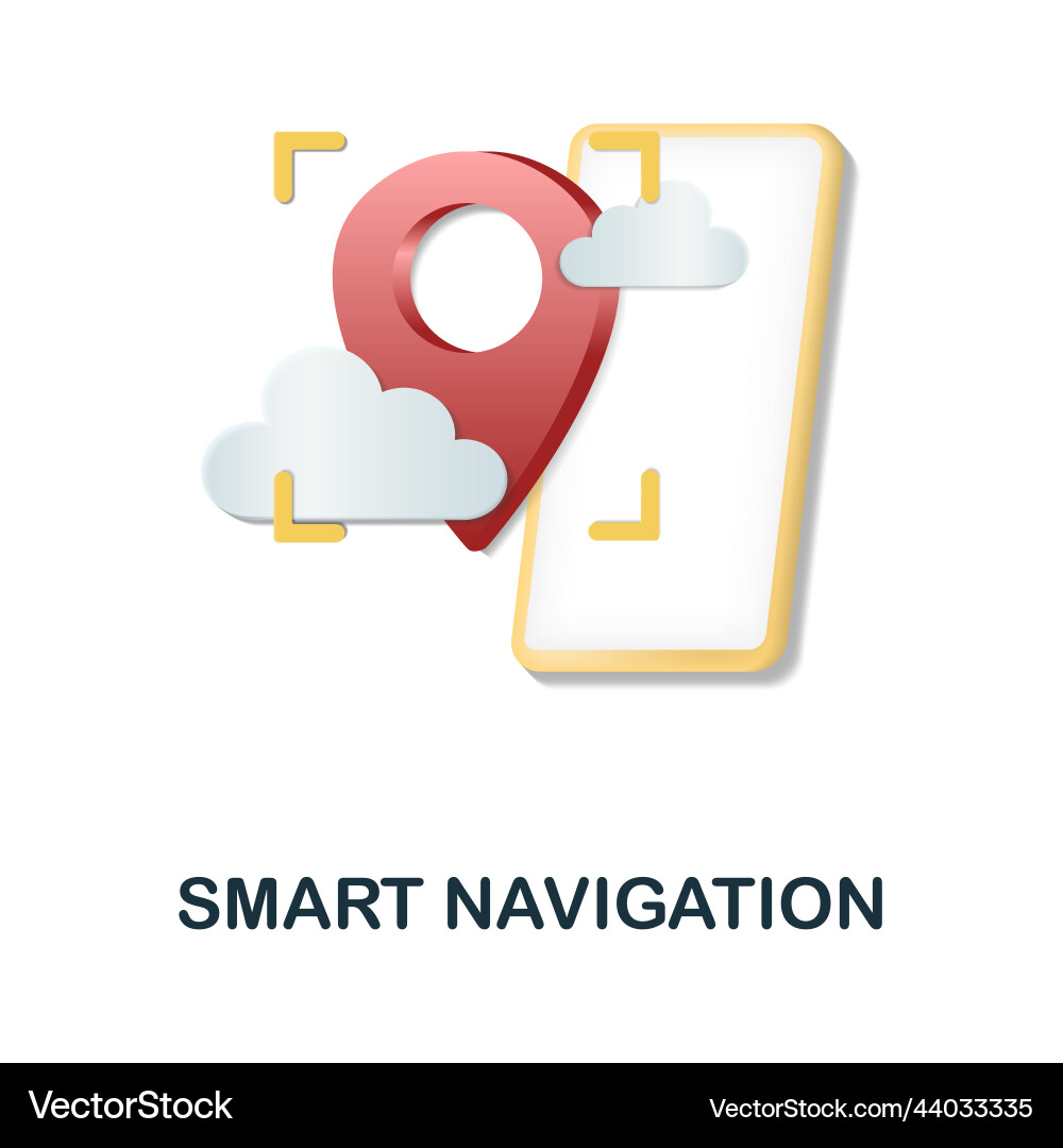 Smart navigation icon 3d from internet of things vector image