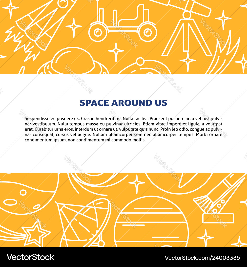 Space elements background in line style with place Space elements background in line style with place vector image