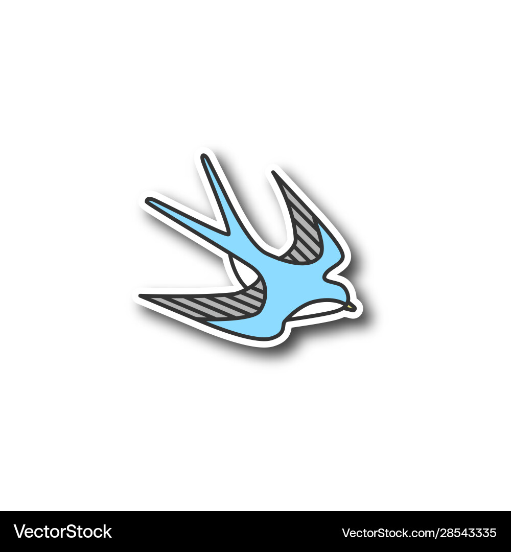 Swallow bird patch Vector Image
