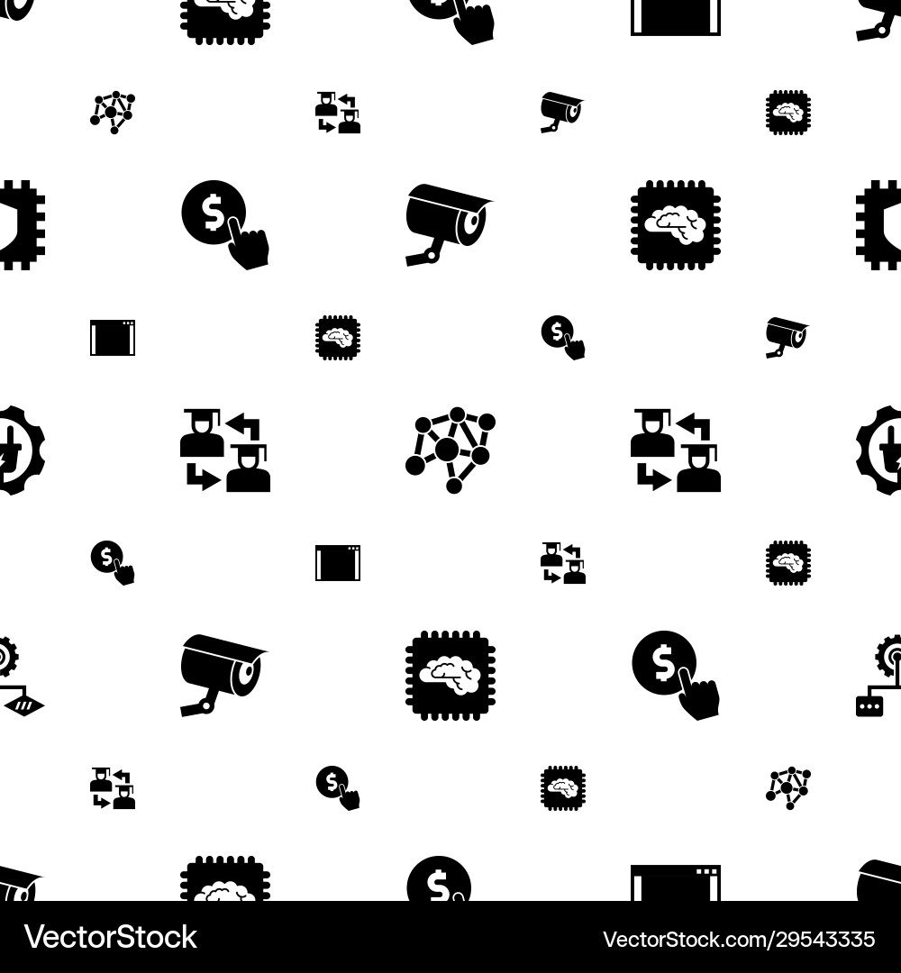 System icons pattern seamless included editable System icons pattern seamless included editable vector image