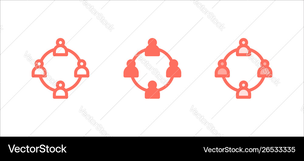 Teamwork icon on white background for web ui apps Vector Image