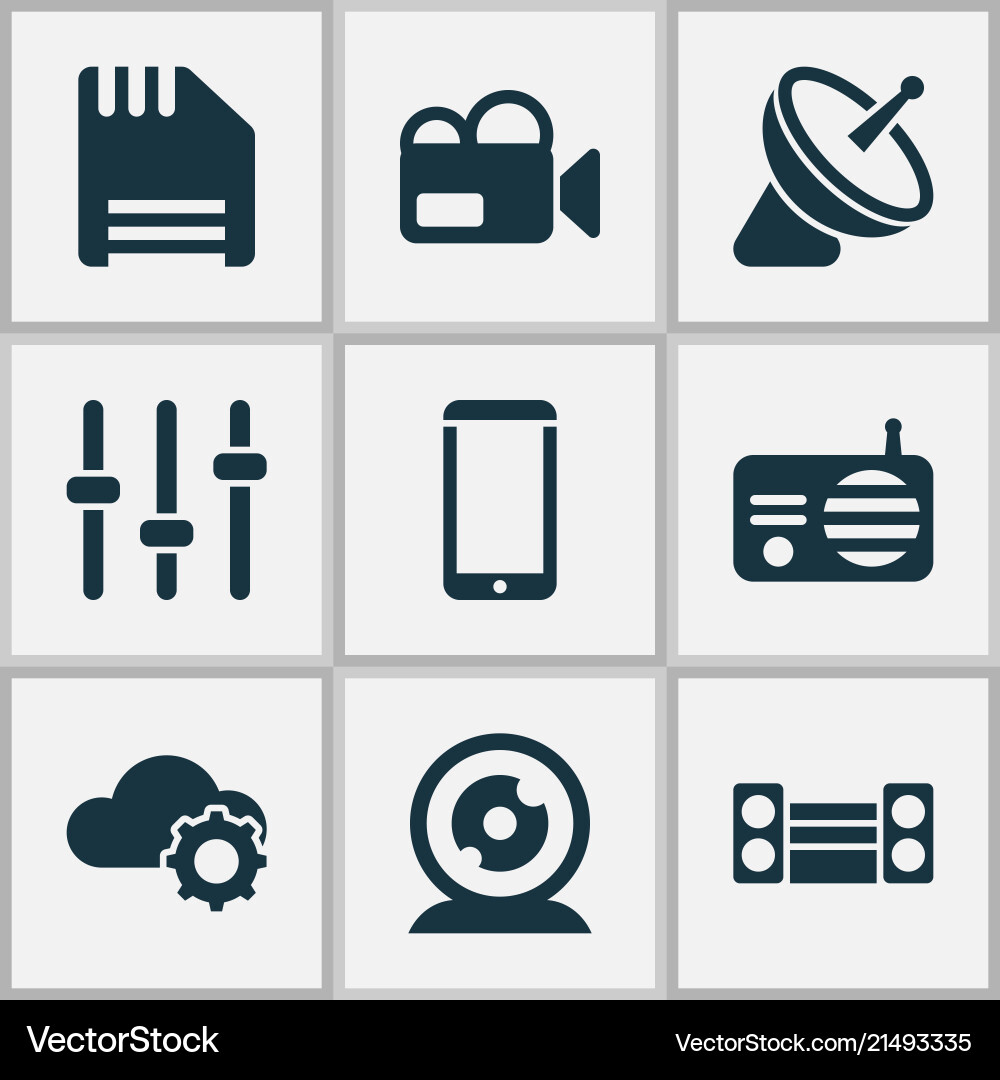 Technology icons set with setting smartphone Technology icons set with setting smartphone vector image