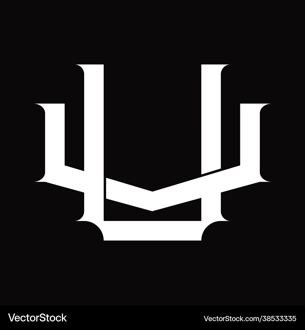 Vu logo monogram with vintage overlapping linked Vu logo monogram with vintage overlapping linked Vector Image