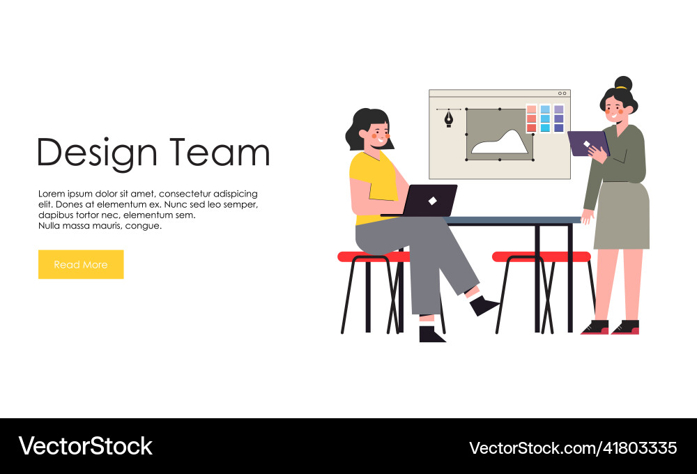 Web design studio or team working vector image