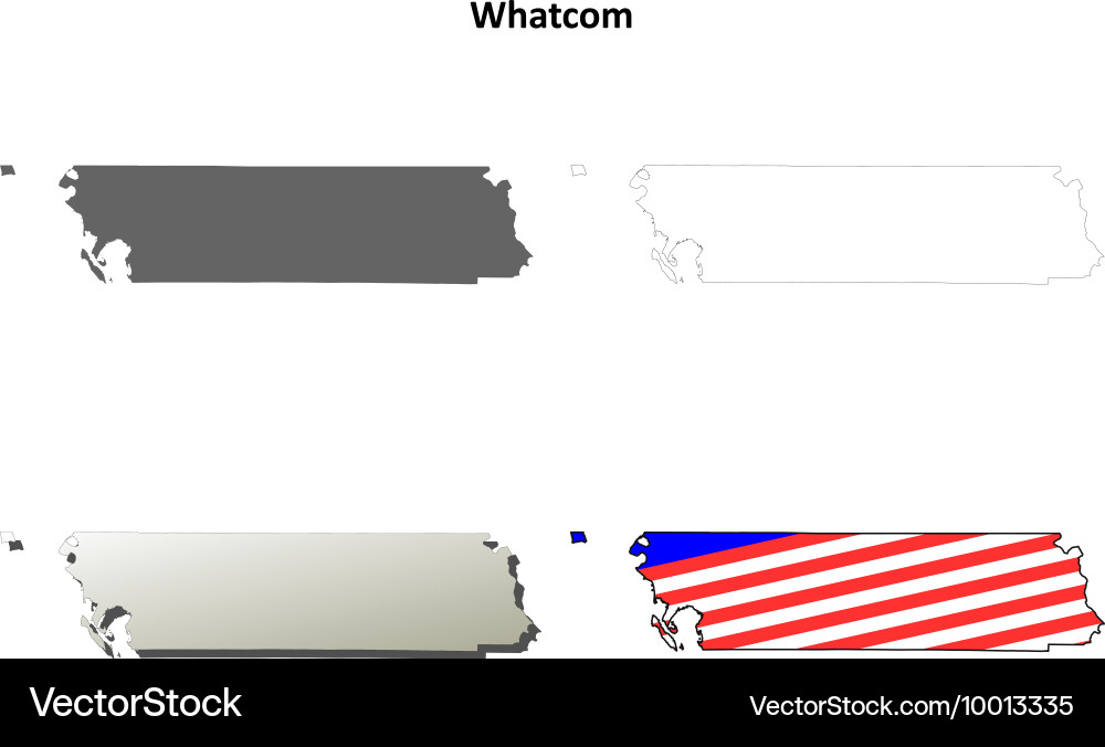 Whatcom map icon set Vector Image