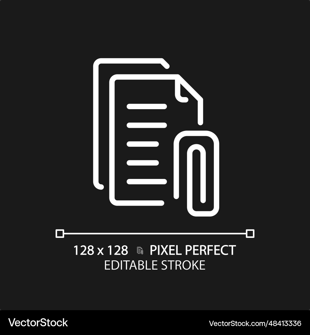 2d customizable attachment thin linear white icon 2d customizable attachment thin linear white icon vector image