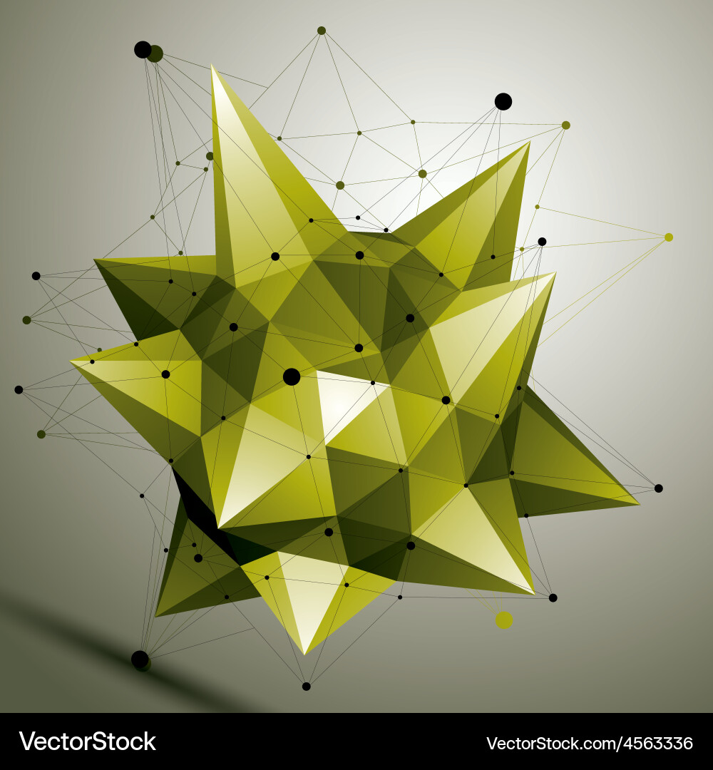 3d abstract design object polygonal complicated Vector Image