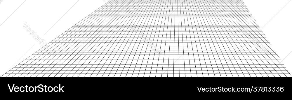 Abstract 3d grid mesh in perspective checkered Vector Image