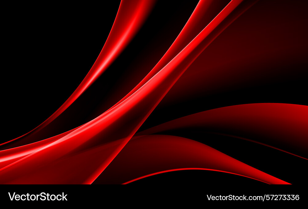 Abstract red glossy wave curve overlap on black Abstract red glossy wave curve overlap on black vector image