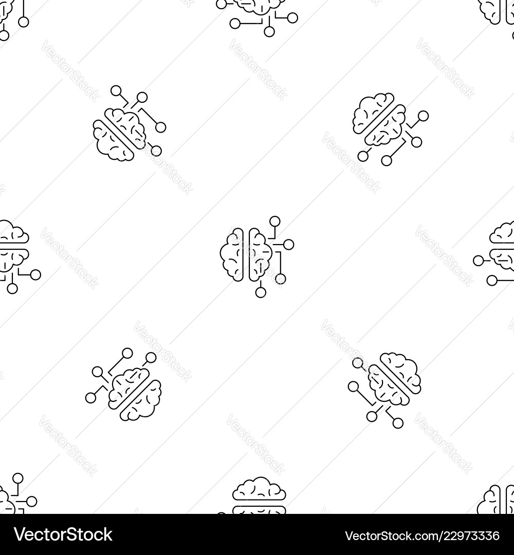 Ai brain pattern seamless Ai brain pattern seamless vector image