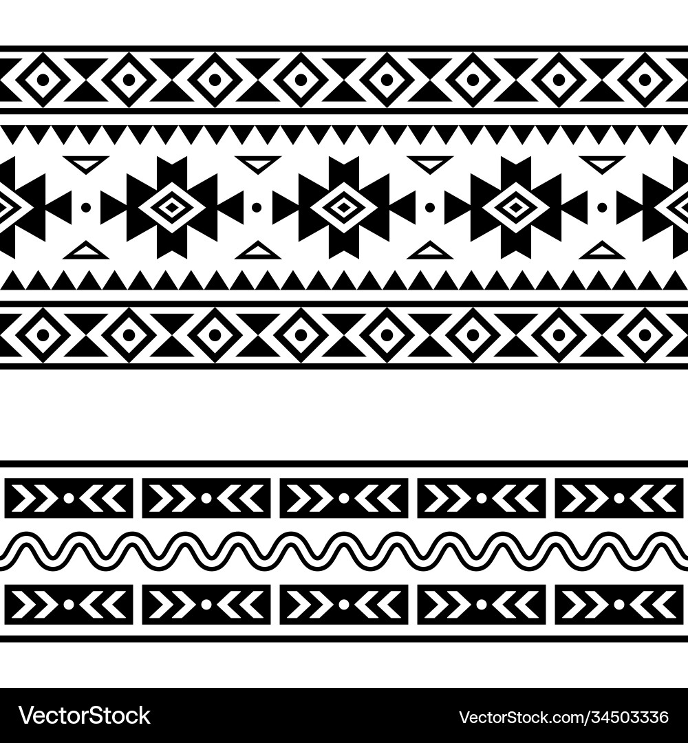 Aztec & Navajo Geometric Patterns Vector Image
