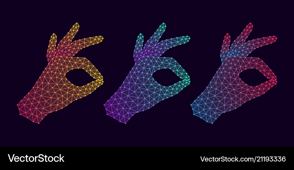 Computer hand with okay gesture and gradient Computer hand with okay gesture and gradient Vector Image