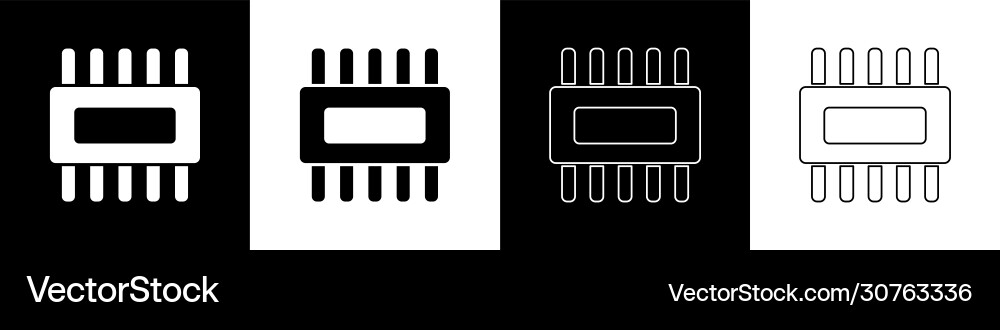 Computerprozessor mit Mikroschaltungen cpu einstellen Computerprozessor mit Mikroschaltungen cpu einstellen vektorbild