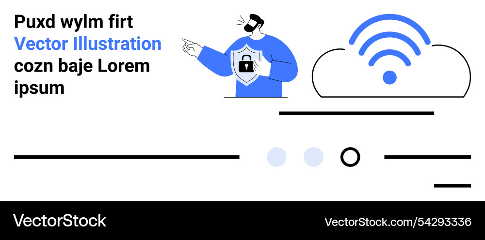 Cybersecurity professional pointing at secure Cybersecurity professional pointing at secure vector image