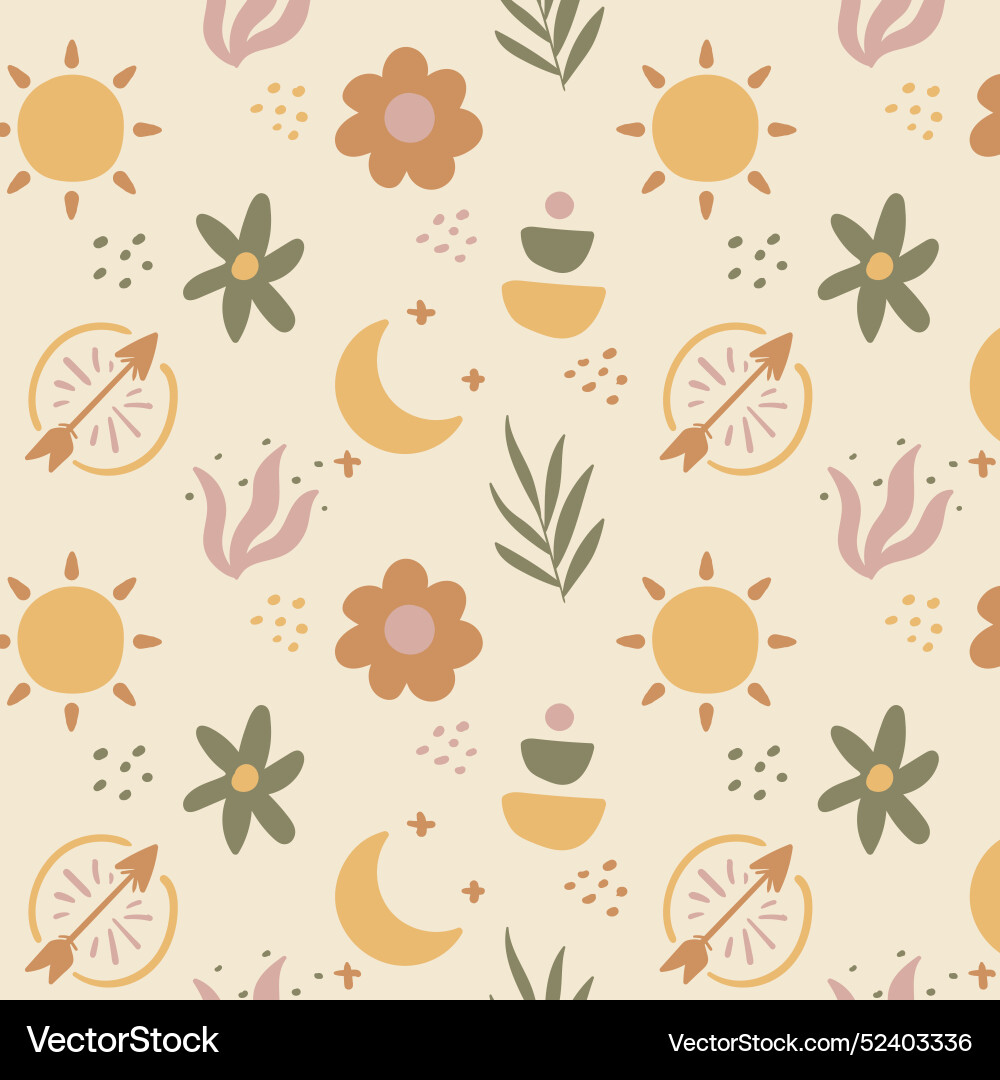 Hand drawn boho pattern design Vector Image