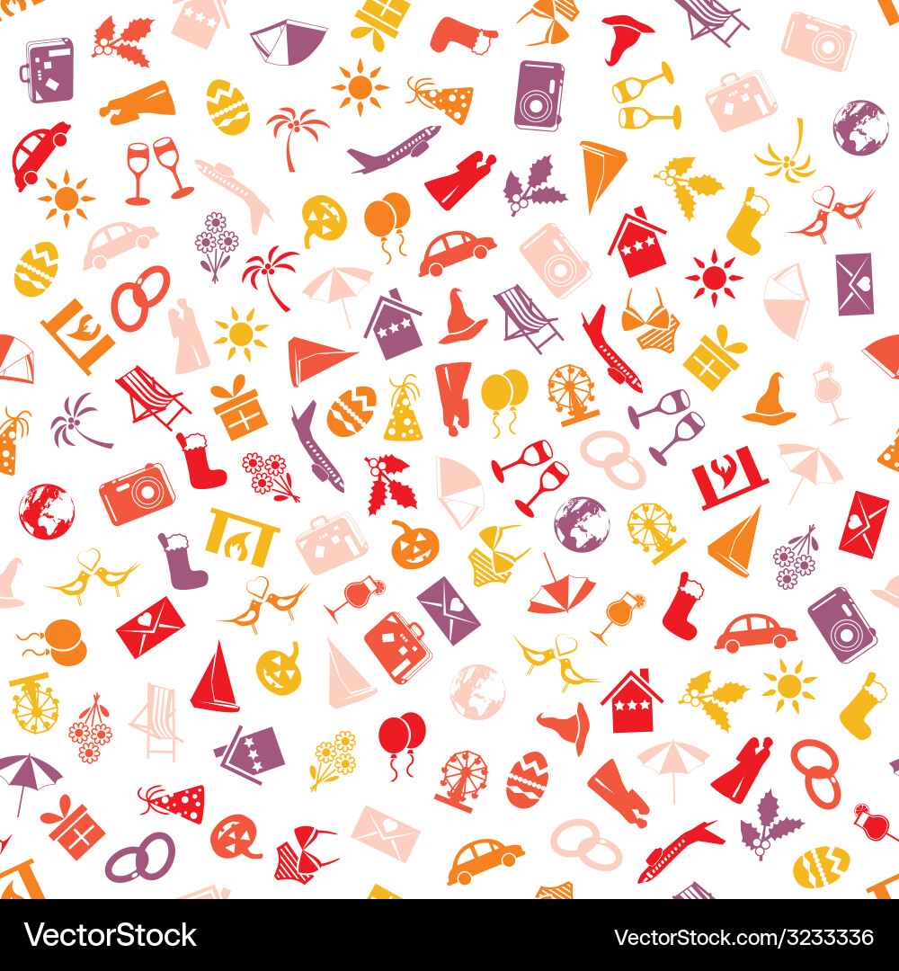 Holiday and events seamless pattern Vector Image