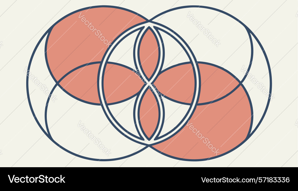Interlocking circles pattern abstract geometric vector image