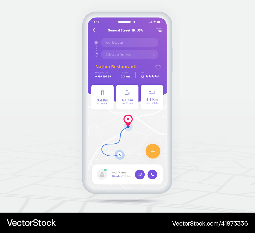 Karte gps Navigation App ux ui concept mobile Karte gps Navigation App ux ui concept mobile vektorbild