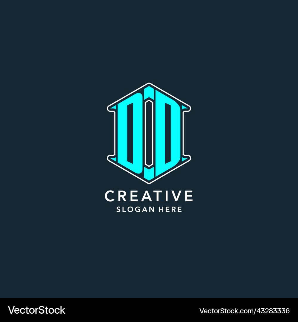 Letter dd logo with hexagon shape geometric style Vector Image