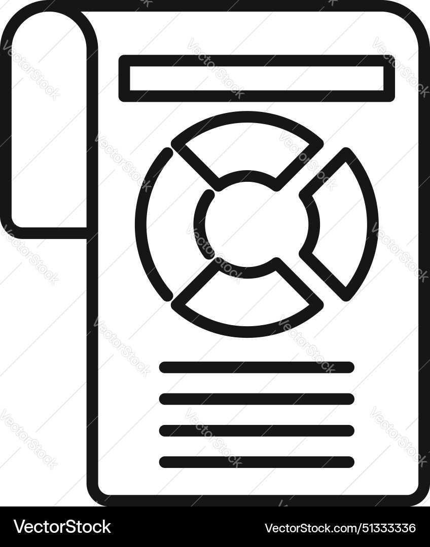 Line icon of report with pie chart Line icon of report with pie chart vector image
