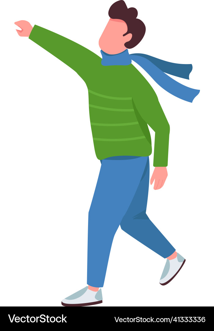 Man in coat gesturing semi flat color character Man in coat gesturing semi flat color character vector image