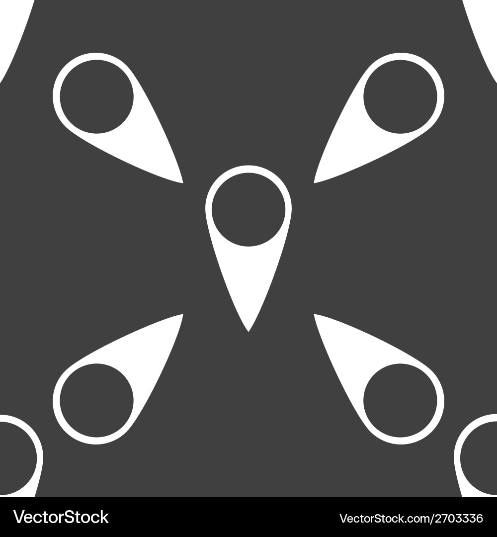 Map pointers web icon flat design seamless gray vector image