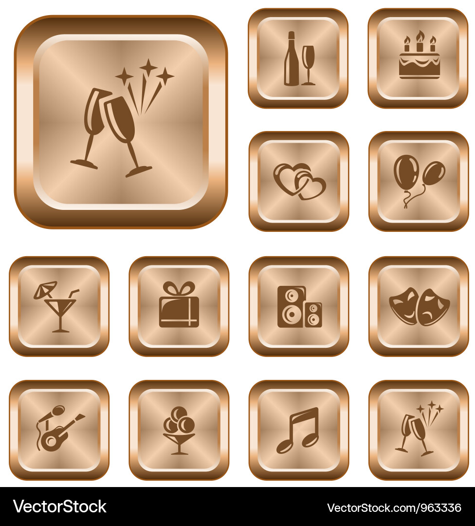 Party buttons Vector Image