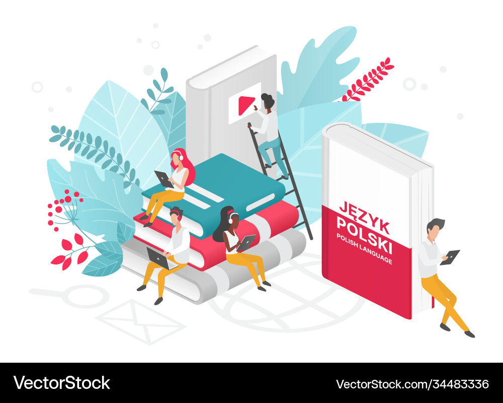 Polish Language Learners Isometric vector image