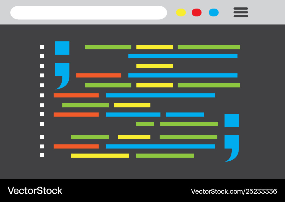 Programming-Code in einem Browser-Fenster vektorbild