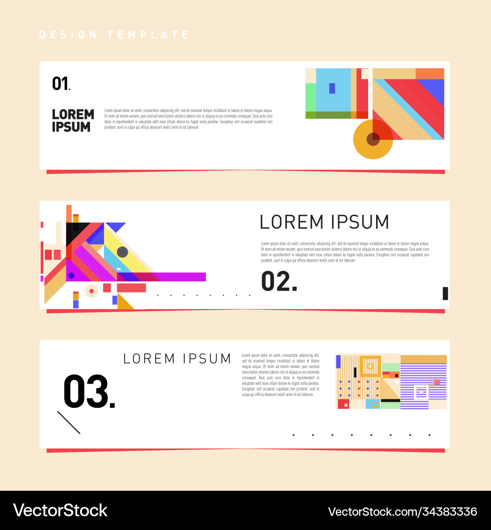 Set abstract banner web design template retro vector image