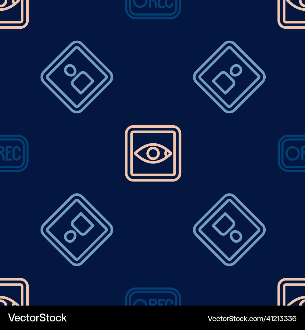 Set line record button play video and rating Vector Image