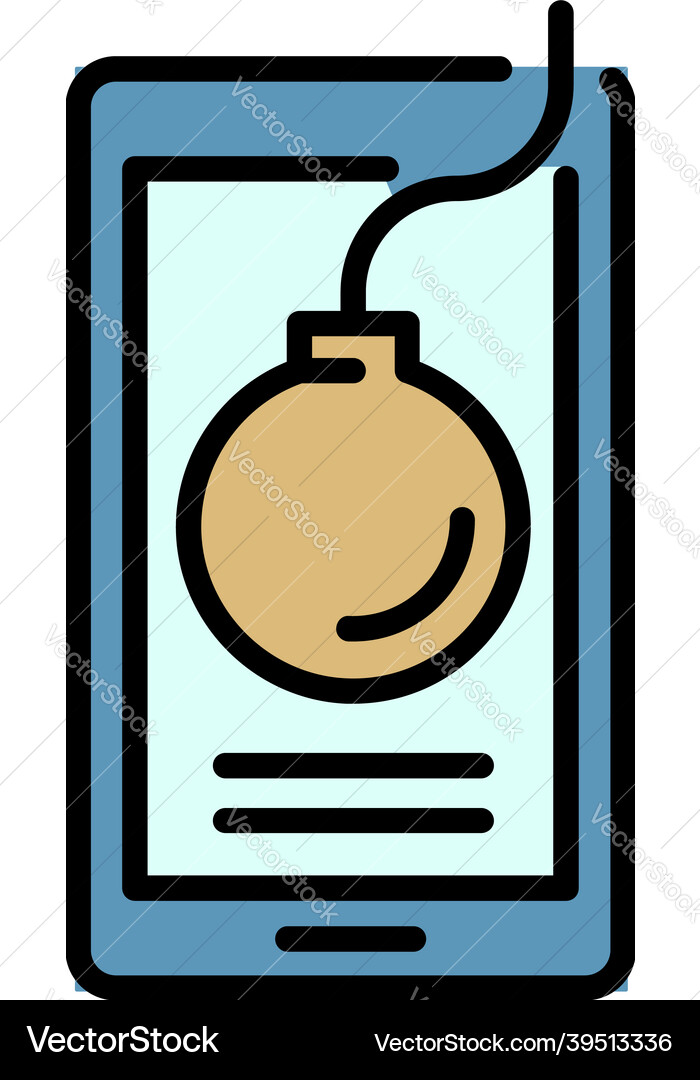 Smartphone hacker icon color outline Smartphone hacker icon color outline vector image